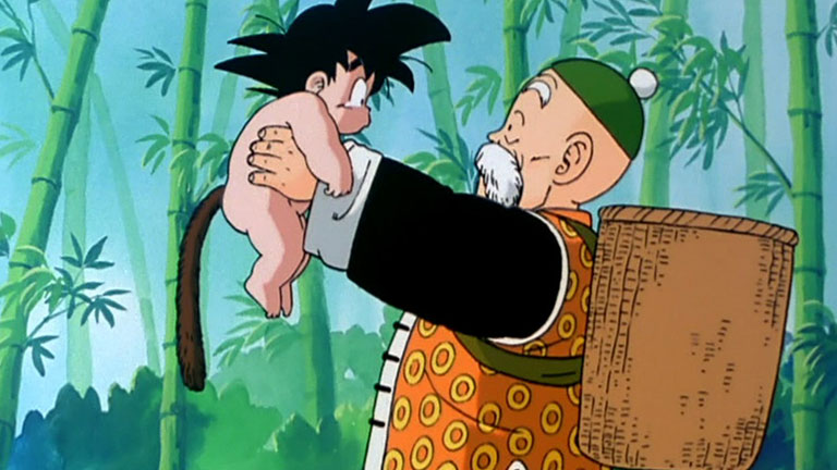 7. Goku honorant son grand-père Gohan