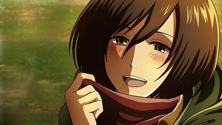 4. Mikasa n'a pas enlevé le foulard rouge pendant longtemps.
