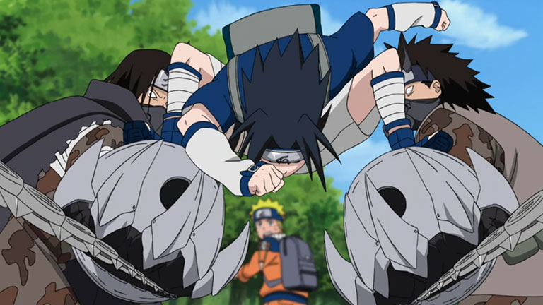 7. Quand Naruto s'est figé contre un Chunin du Pays de la Brume