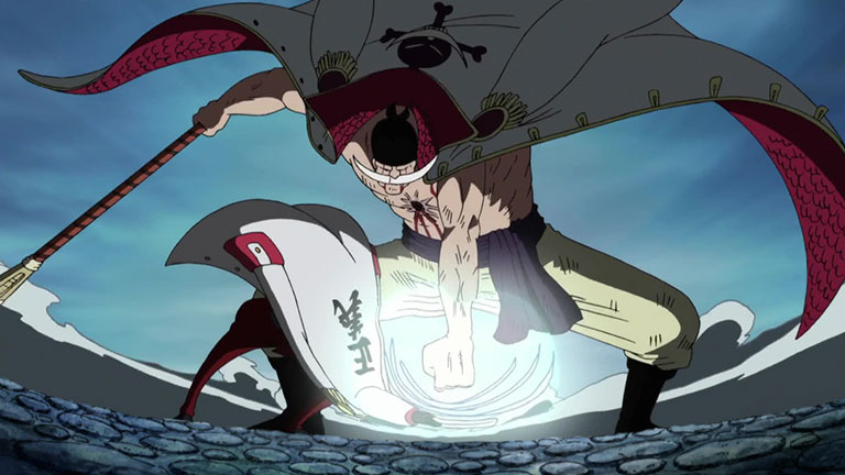 5. Quand Akainu a affronté Barbe Blanche à Marine Ford.
