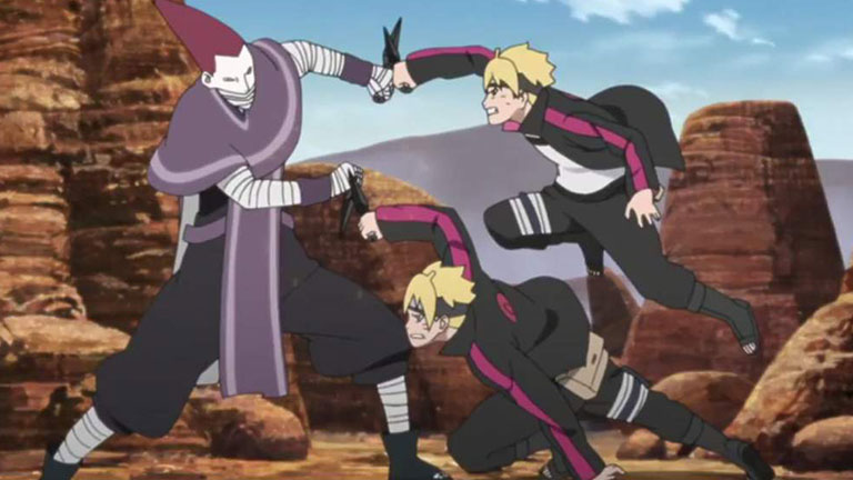 7. Boruto, Sarada, &amp; Chocho se battent bien contre Kako