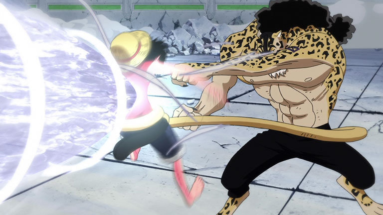 7. Quand Luffy a pris un rayon maximal : Technique des Six Pouvoirs de Rob Lucci