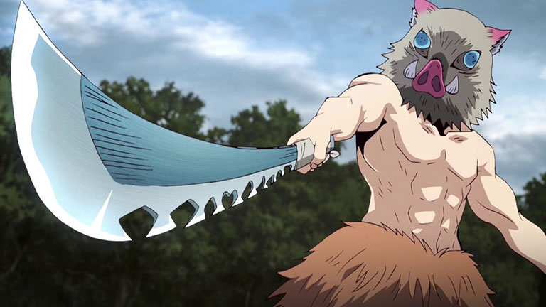 7. Inosuke s'impose comme un personnage à part entière.